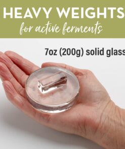 Alternative view of Glass Fermentation Weights for Fermenting | Easy Lift Handles | Set of 4 Pickle Weights for Wide Mouth Jars