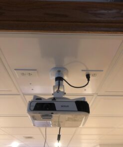Amer Mounts AMRDCP100KIT Universal Adjustable 2 x 2 feet Drop Ceiling Projector Mount, Suspended Drop-in Ceiling Projection Mounting Kit, White 41 61Ba79FzGL