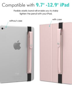 MoKo Pencil Case Fit Apple Pencil (USB-C), Apple Pencil 1st/2nd Generation, Elastic Band Detachable Stylus Pens Pocket Protective Pouch for 9.7"-12.9" Tablet,Rose Gold Rose Gold 46 61Bb6tDD8L