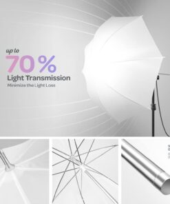 LimoStudio, 700W Output Lighting Series, LMS103, Soft Continuous Lighting Kit for White and Black Umbrella Reflector with Accessory and Carry Bag 30 61BdsGBD1L