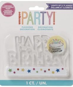 Alternative view of Dazzling Flashing Happy Birthday Cake Decoration - 3.25" x 4.75" (1 Count) - Perfect Celebration Centerpiece