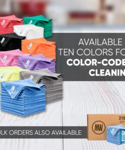 MW Pro Multi-Surface Microfiber Towel – 12 Pack | Premium Cleaning Cloth | Clean, Dust, Polish, Absorb | Large 16"x16" (Black) Black 21 61BeyMgPxiL 2