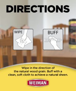 Weiman Wood Cleaner and Polish Wipes - Clean, Polish & Protect Wood Furniture, 30 Count 30 Count (Pack of 1) 23 61BfJio8LaL 2