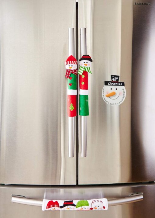 Snowman Kitchen Appliance Refrigerator Handle Door Covers & Snowman Advent Calendar - Christmas Decoration Idea 1