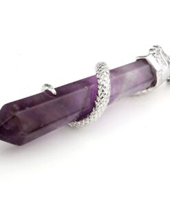 MANIFO Jewelry Copper Snake Wrapped Natural Amethyst Gemstone Energy Healing Crystal Hexagonal Pendant Necklace with Stainless Steel Chain 24" 11 61BhvxIH3dL