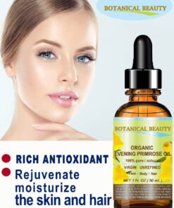 Botanical Beauty ORGANIC EVENING PRIMROSE OIL. 100% Pure/Natural/Undiluted/Unrefined/Certified Organic/Cold Pressed Carrier Oil. 0.5 Fl.oz.- 15 ml 0.5 Fl Oz (Pack of 1) 15 61BiKc1JdoL 1