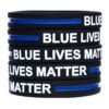 SayitBands 10 Blue Lives Matter Thin Blue Line Silicone Wristbands Brand
