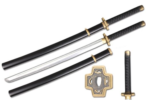 Sparkfoam 39" Foam Samurai Sword (1) + Plastic Scabbard Bundle (1) Cross Guard w/ Black Handle