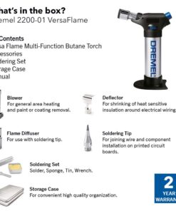 Dremel 2200-01 Versa Flame Multi-Function Butane Torch Perfect for Wood Burning, Leather Crafting, Stencil Cutting, Cordless Soldering, Hot-Knife Cutting of Foam, Plastics and Rope 31 61BkP0I0 JL