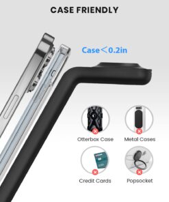 Wireless Charging Stand, GEEKERA 3 in 1 Wireless Charger Dock Station for iPhone 15 14 13 12 11 Pro Max Plus XR XS 8 Plus, Apple Watch Ultra/9/SE/8/7/6/5/4/3/2, AirPods Pro/3 Black 24 61BnR2oCGDL