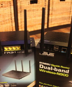 ASUS Dual-band 3x3 AC1750 Wifi 4-port Gigabit Router with speeds up to 1750Mbps & AiRadar to strengthens Wireless Connections via High-powered Amplification Beam-forming - 2x USB 2.0 Ports (RT-AC66U) New RT-AC66U (AC1750) 30 61Bo75tal1L 1