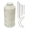 Bonded Nylon Sewing Thread 1500 Yard Size #69 T70 Color White for Outdoor, Leather, Bag, Shoes, Canvas, Upholstery with Sewing Needles Kit 40 61BpJFmyNjL
