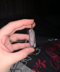 Top Plaza Natural Raw Stone Healing Crystal Necklace Silver Tree Of Life Wire Wrapped Clear Quartz Point Pendant For Womens Ladies 28 61Bq2sa51gL