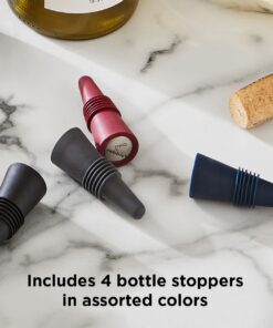 Rabbit W6121 Bottle Stoppers, Set of 4, Multicolor Bottle Stopper 22 61BqYZqbXgL