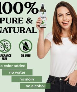 Earth's Daughter Organic Aloe Vera Gel from 100% Pure and Natural Cold Pressed Aloe – Moisturizes - Great for Face - Hair- Sunburn - Aftershave - Bug Bites - 12 oz. 18 61Bsa3 c8L