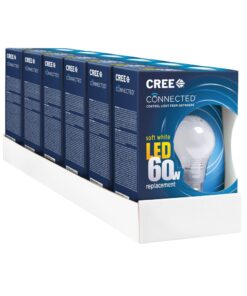 Cree BA19-08027OMF-12CE26-1C110 Connected 60W Equivalent Soft White (2700K) A19 Dimmable LED Light Bulb (6 Pack) 6 Count (Pack of 1) 10 61BshZZXGWL