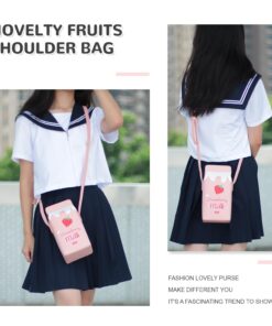 LUI SUI Fruits Banana Strawberry Milk Box Cross Body Purse Bag Women Phone Wallet Shoulder Bags Pink 40 61BtR 4nQ6L