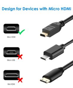 Alternative view of Rankie Micro HDMI Male to HDMI Male Cable, Supports Ethernet, 3D, Audio Return, 10 Feet (Black) 3 m Black