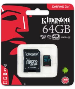 Kingston Canvas Go! 64GB microSDXC Class 10 microSD Memory Card UHS-I 90MB/s R Flash Memory Card with Adapter (SDCG2/64GB) microSD Card 0 Count (Pack of 1) 10 61BvQbX5lYL