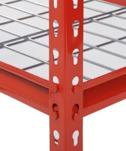 Muscle Rack UR184872-R 5-Shelf Steel Shelving Unit, 48" Width x 72" Height x 18" Length, Red 72" Height x 60" Width x 24" Depth 25 61BvVvIByhL