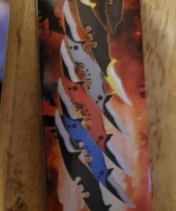 Dark Twin Blade Knife - Double Edge Folding Pocket with clip, 11" Stainless Steel Two Sharp Cut (Black) Black 51 61Bw9nlFiL