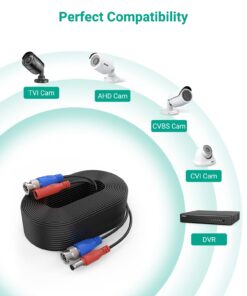 ANNKE 4 Pack 30M/100ft All-in-One Video Power Cables, BNC Extension Surveillance Camera Cables for CCTV Security DVR System Installation, Free 8 x BNC Connectors and 100pcs Cable Clips Included Black-100ft/30M 19 61BwaOMH3xL