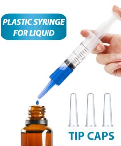 20ml Plastic Syringe for Liquids, Oral, Scientific Labs, Measuring, Dispensing, with Cap- 10 Pack 20ml Syringes 20 ml 8 61BxJeCVBVL