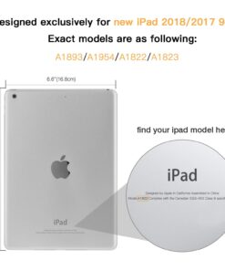 Alternative view of MoKo Case Fit 2018/2017 iPad 9.7 6th/5th Generation - [Heavy Duty] Shockproof Full Body Rugged Hybrid Cover with Built-in Screen Protector Compatible with Apple iPad 9.7 Inch 2018/2017, Black