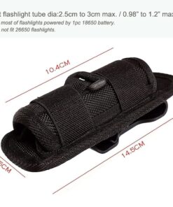 MinChen Tactical Flashlight Holster, 18650 Flashlight Pouch, Stretchy Nylon Pouch Handheld LED Flashlight Holster for Duty Belt Carry Case Holder with 360 Degree Rotatable Clip 12 61BzIp1m9L