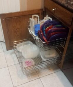 Home Decorators Collection Extra deep Sliding Organizer, 6" Hx20 Wx21 D, Chrome Single Tier 6"Hx20"Wx21"D 25 61BziLHmKUL