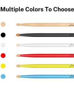 Donner Drum Sticks, 5A Drumsticks Classic Maple Wood Black Drumsticks With Storage Bag, 2 Pairs 15 61C oGtEBrL 1