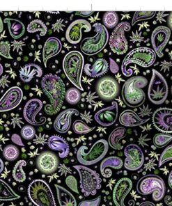 Spoonflower Fabric - 420 Paisley Large Marijuana Pot Cannabis Weed Printed on Cotton Poplin Fabric by The Yard - Sewing Shirting Quilting Dresses Apparel Crafts 9 61C uwhRDTL