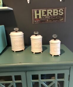 Mud Pie Kitchen Canister (Set of 3), White Set of 3 36 61C16R PWSL