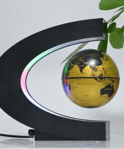 Senders Floating Globe with LED Lights C Shape Magnetic Levitation Floating Globe World Map for Desk Decoration (Gold) 16 61C1CyOmRL