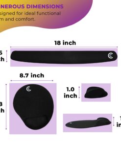 Premium Wrist Rests for Keyboard and Mouse Pad Set - Memory Foam Cushion, Black - Ergonomic Wrists Hand Arm Rest Support for Laptop Computer Desk and Gaming - Carpal Tunnel Syndrome Relief Premium 38 61C1K8ff8hL
