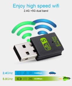 USB WiFi Bluetooth Adapter, 600Mbps Dual Band 2.4/5Ghz Wireless Network External Receiver, Mini WiFi Dongle for PC/Laptop/Desktop 24 61C1uK7bJL