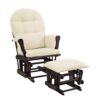 Windsor Glider and ottoman-espresso w/ beige cushion Espresso With Beige 47 61C41hTes9L