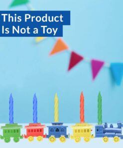 Oasis Supply Colorful Birthday Party Train Candle Holder For Cake Decorations, 7” x 3”, 5 Candles Included 23 61C44FMVFvL