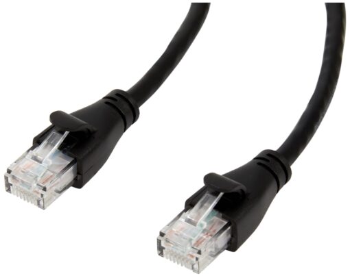 Amazon Basics RJ45 Cat 6 Ethernet Patch Cable, 1Gpbs Transfer Speed, Gold-Plated Connectors, 3 Foot For PC, TV, tablet, router, printer 1-Pack Black