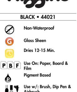 Higgins Pigmented Drawing Ink, Black, 1 Ounce Bottle (44021) 12 61C9cyZH9WL