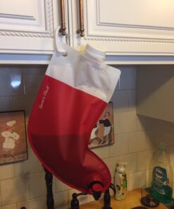 Santa's Stocking Flask for Party: 2.25 liter Flasks make Funny Yankee Swap Gifts, White Elephant Gifts, Funny Gag Gifts, SantaCon Accessories and Holiday Party Decorations 25 61C9ndZvtAL 1
