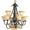 Progress Lighting P4418-77 Torino Chandeliers, 32-Inch Diameter x 33-1/8-Inch Height, Bronze