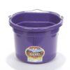 Little Giant® Flat Back Plastic Animal Feed Bucket | Animal Feed Bucket with Metal Handle | Horse Feed & Water Bucket | 8 Quarts | Purple 30 61CAkUJre6L