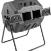 Garden Compost Bin from BPA Free Material, Dual Rotating Outdoor Composting Tumblers (43 Gallon,Black) Black 9 61CB8mNY GS