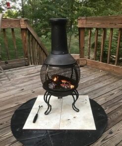 Deckmate Corona 3 Ft. High Outdoor Steel Chimenea Fireplace Model 28063 30 61CBksSOnDL