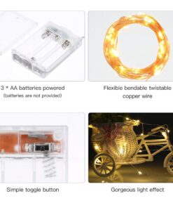 Ariceleo Led Fairy Lights Battery Operated, 1 Pack Mini Battery Powered Copper Wire Starry Fairy Lights for Bedroom, Christmas, Parties, Wedding, Centerpiece, Decoration (5m/16ft Warm White) 17 61CBq886EeL