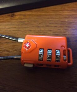 TSA Approved Cable Luggage Locks, Re-settable Combination with Alloy Body Orange 2 Pack 19 61CCabDyHL