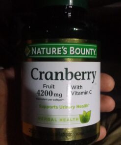 Nature's Bounty Cranberry 4200mg With Vitamin C, Urinary Health & Immune Support, Cranberry Concentrate, 250 Rapid Release Softgels 250 Count (Pack of 1) 34 61CCrxf7mzL