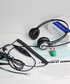 Wantek Corded Telephone Headset Dual w/Noise Canceling Mic Compatible with Avaya Aastra Allworx Adtran Alcatel Lucent AltiGen Digium Gigaset InterTel Mitel Plantronics Landline Deskphones(F602S1) Binaural F602S1 15 61CEhHmN29L 1