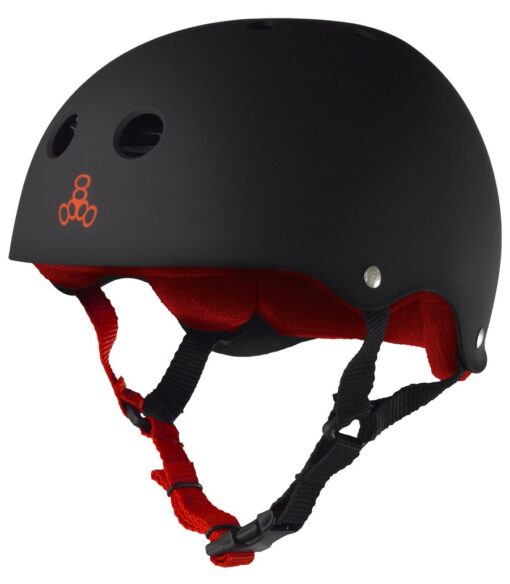 Triple Eight Skate-and-Skateboarding-Helmets Sweatsaver Helmet Black Matte w/ Red Medium